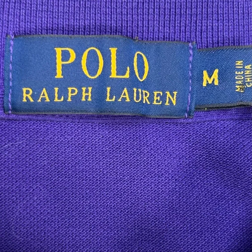 Ralph Lauren Polo Medium Men Polo Shirt Purple Office Work Golf